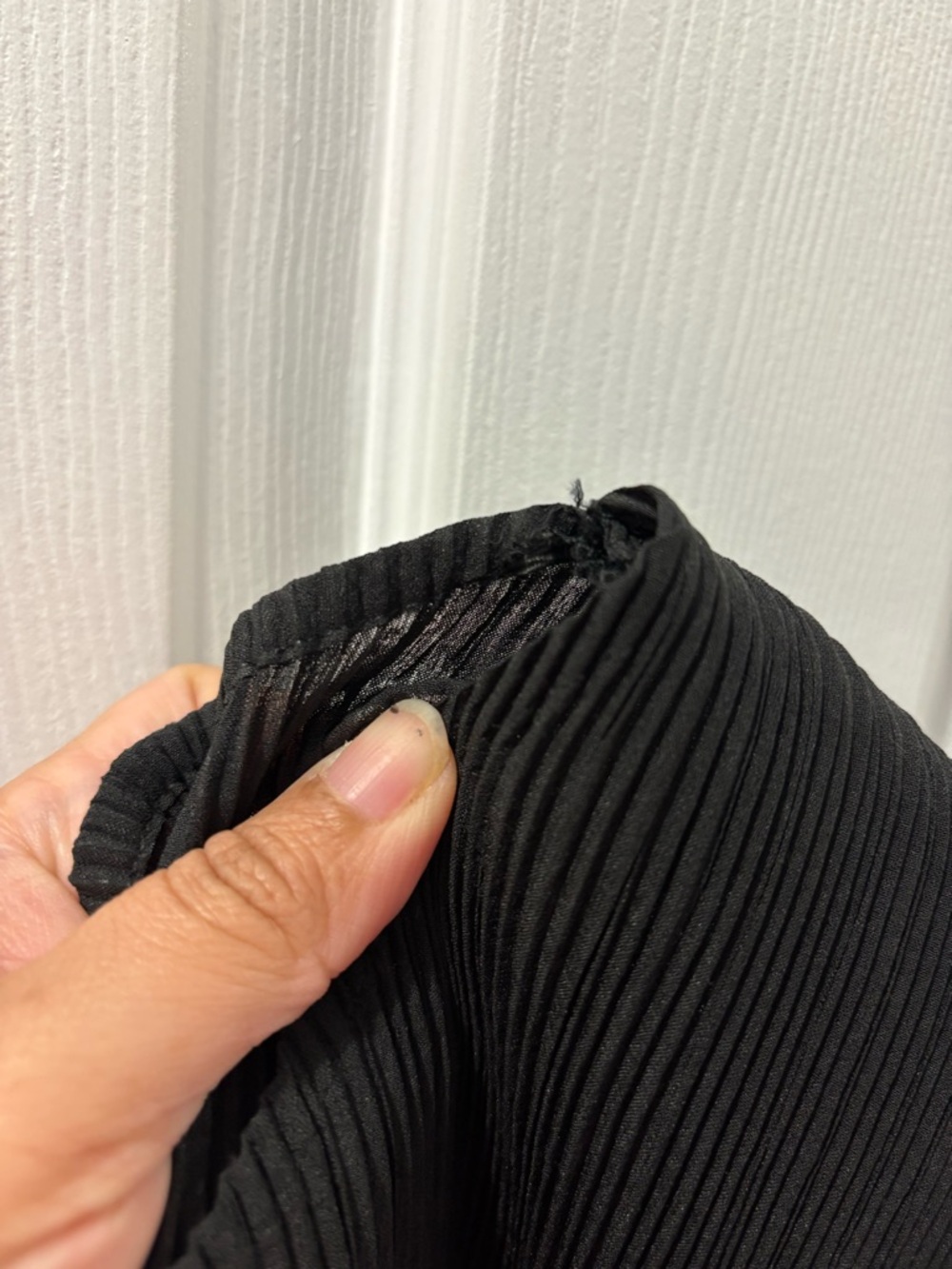 Unbranded Isse Miyake Style Black Pleated Cap-Sleeve Dress Abstract Print Dress - Picture 14 of 16